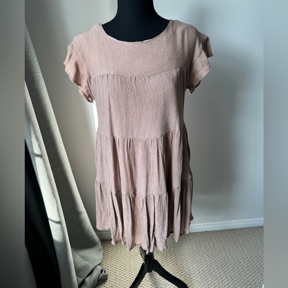 Blush coloured t shirt dress